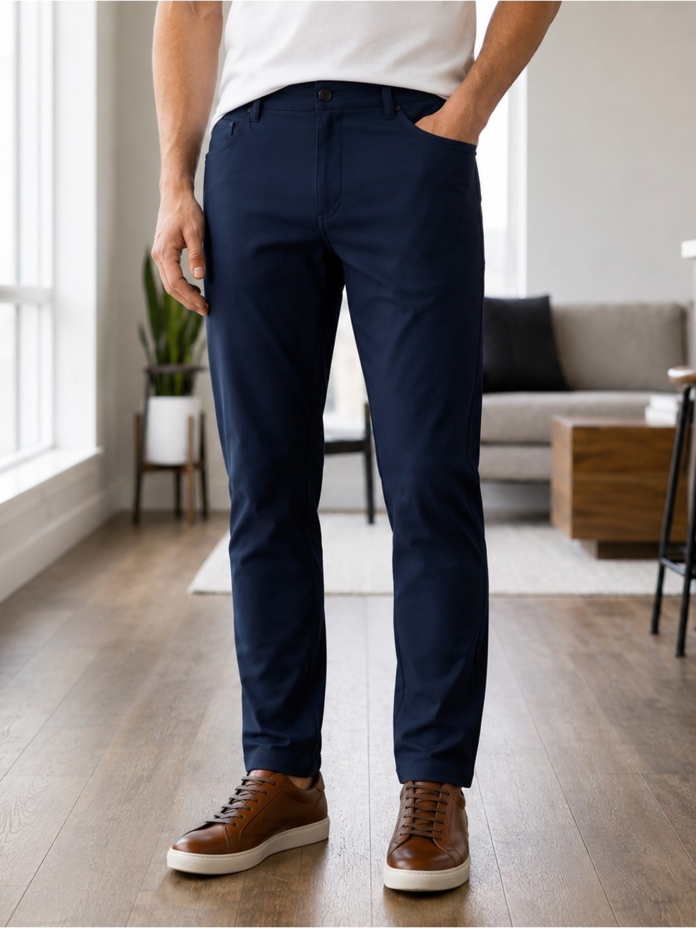 Lululemon Commission Pant 38x30 Blue Warpstreme Classic Fit Stretch Golf Chino